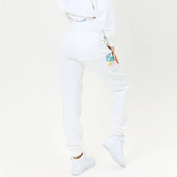 NWT Frankie’s Bikinis White Frank High Waist Sweatpants - Picture 3 of 13
